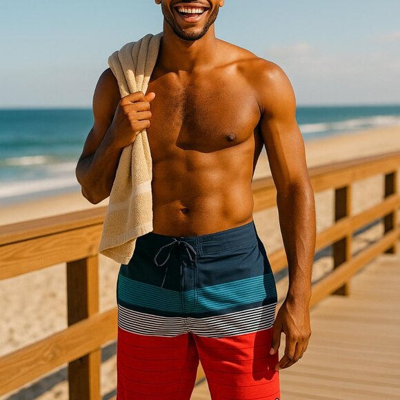 O'Neill Men's Hyperfreak Heist Boardshorts (Red/White/Blue) - Picture 1 of 7